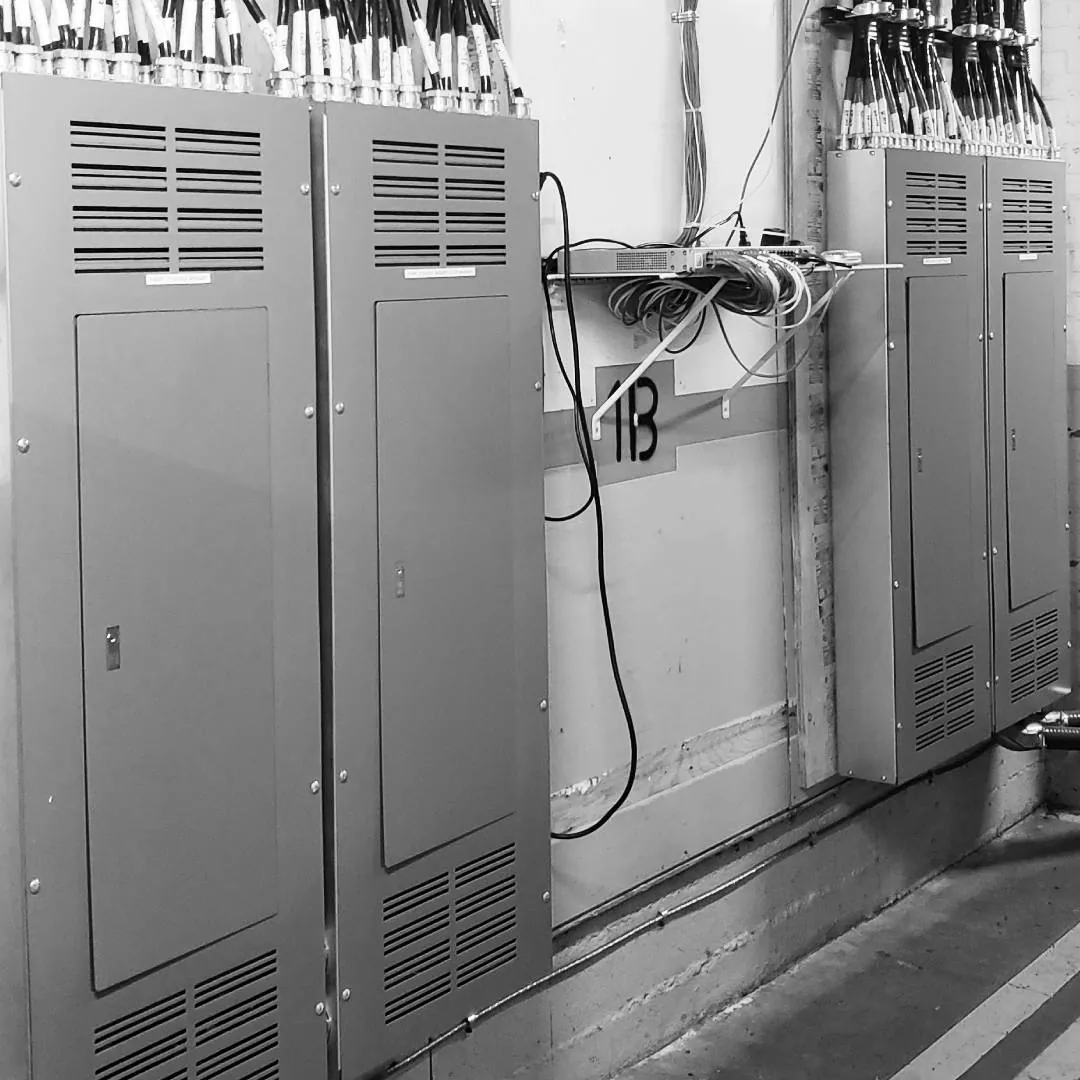 Electrical panels feeding the miner racks