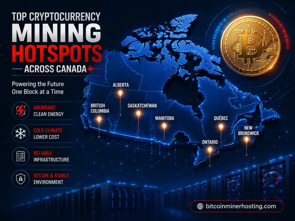 Top cryptocurrency mining hotspots across Canada with leading Bitcoin mining regions
