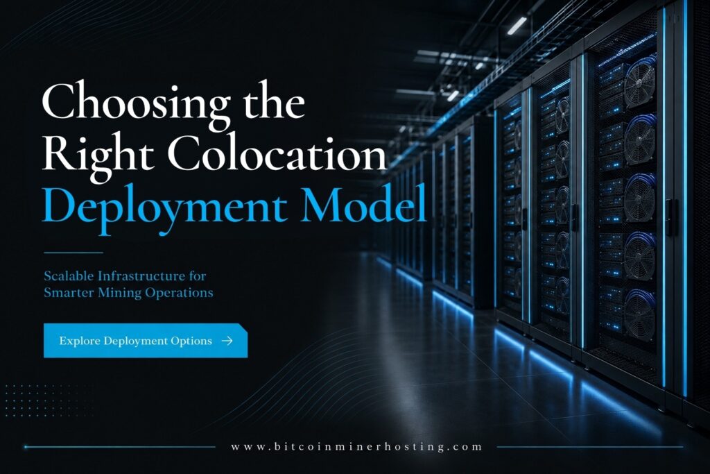 Data center colocation service types and deployment models for Bitcoin miners and ASIC mining operations